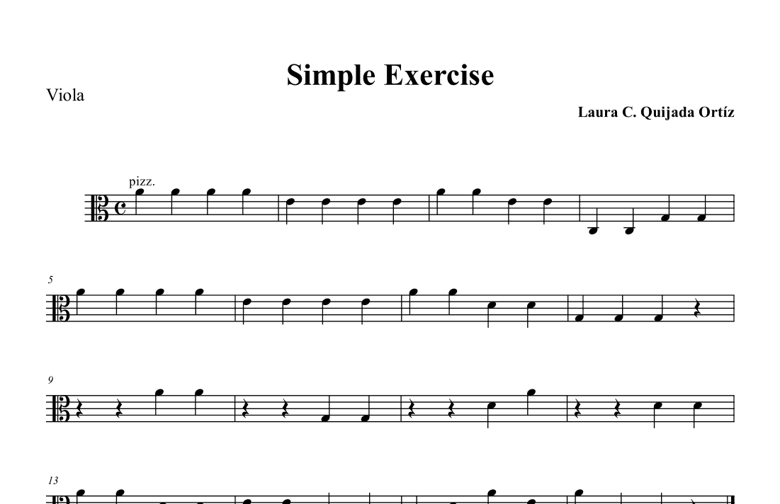Simple Exercise for string orchestra. Open strings and first finger. VIOLA PART.