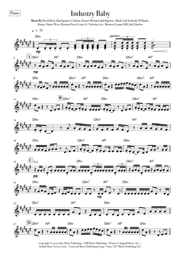 Industry Baby (arr. Rodrigo Nascimento)