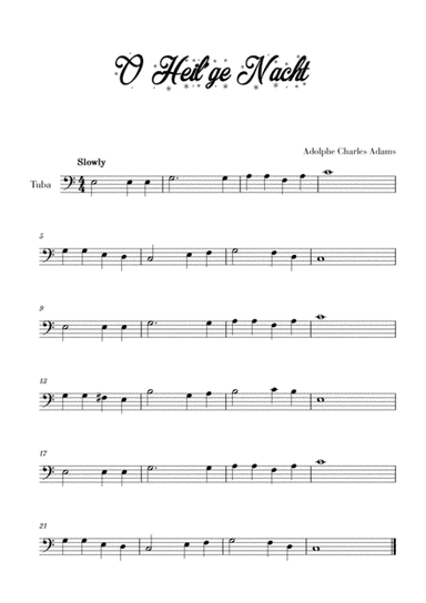 O Heil’ge Nacht (for Tuba) (arr. Cadenza Editions)