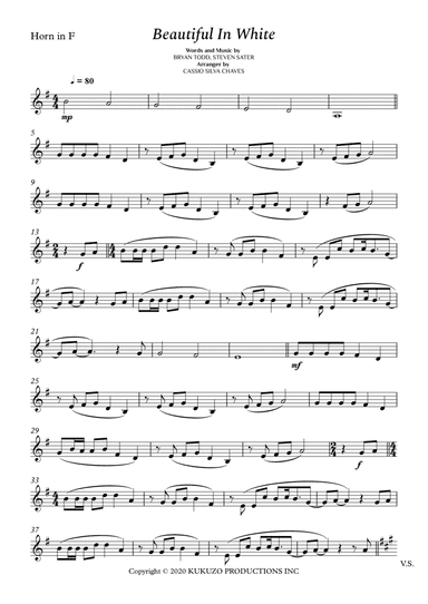 Beautiful In White (arr. Cássio Silva Chaves)