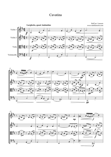 Cavatina for String Quartet (arr. Mark Lansom)