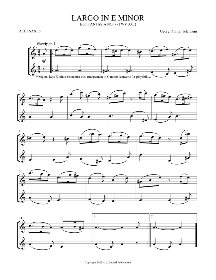 Largo in E Minor (from Fantasia No. 7) (arr. Mark Phillips)