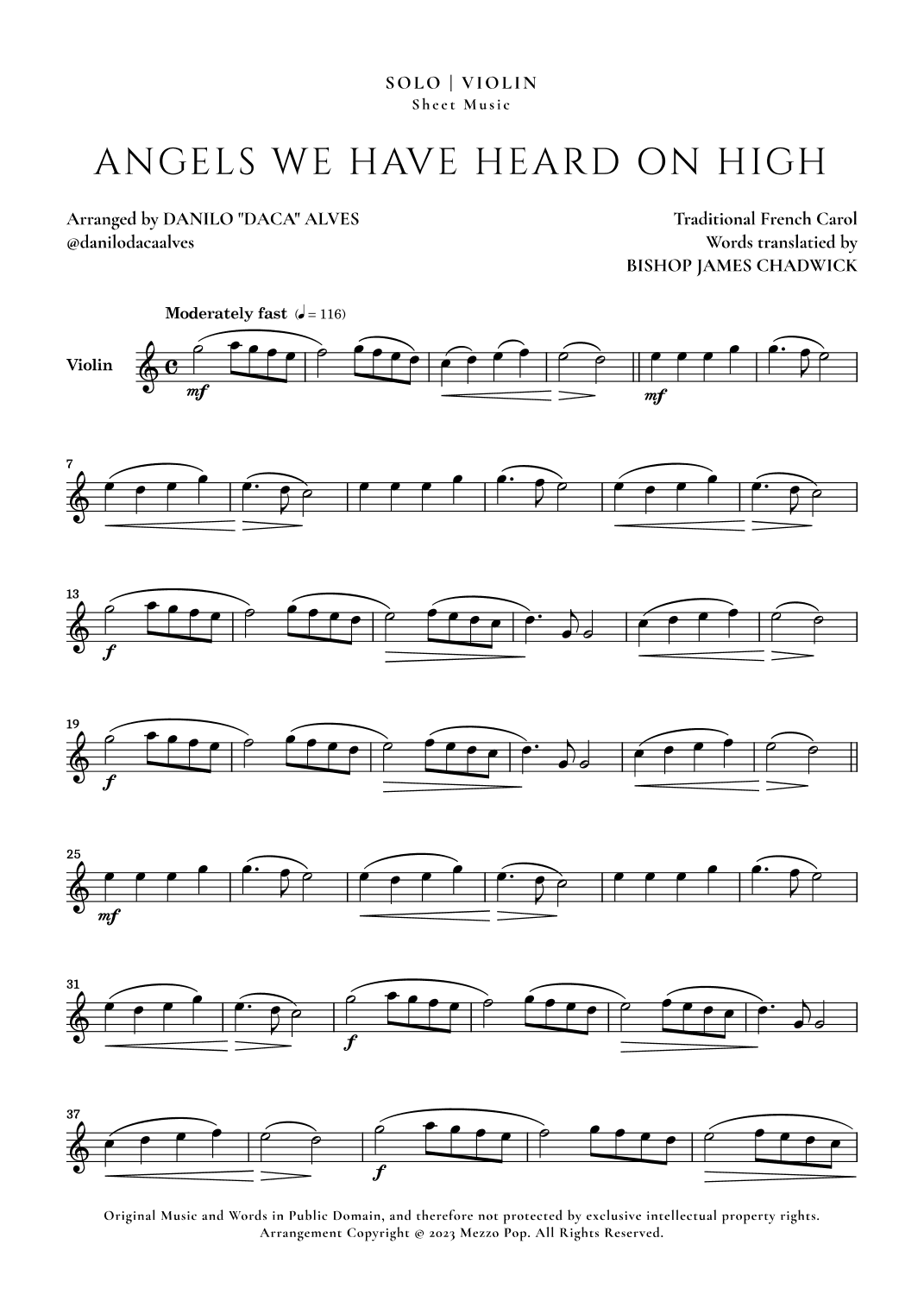 Angels We Have Heard On High (arr. Danilo "Daca" Alves)