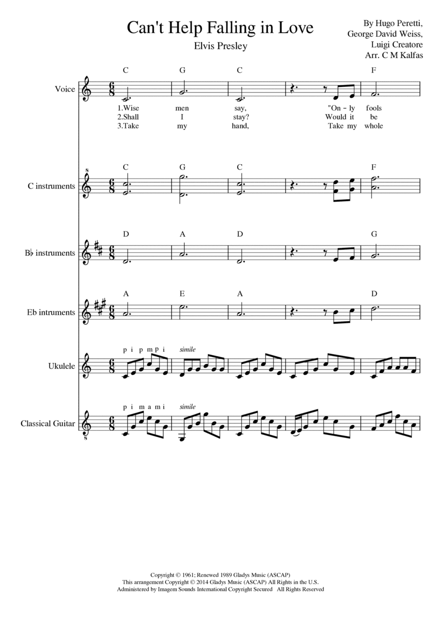Can't Help Falling In Love (arr. Christy Kalfas)