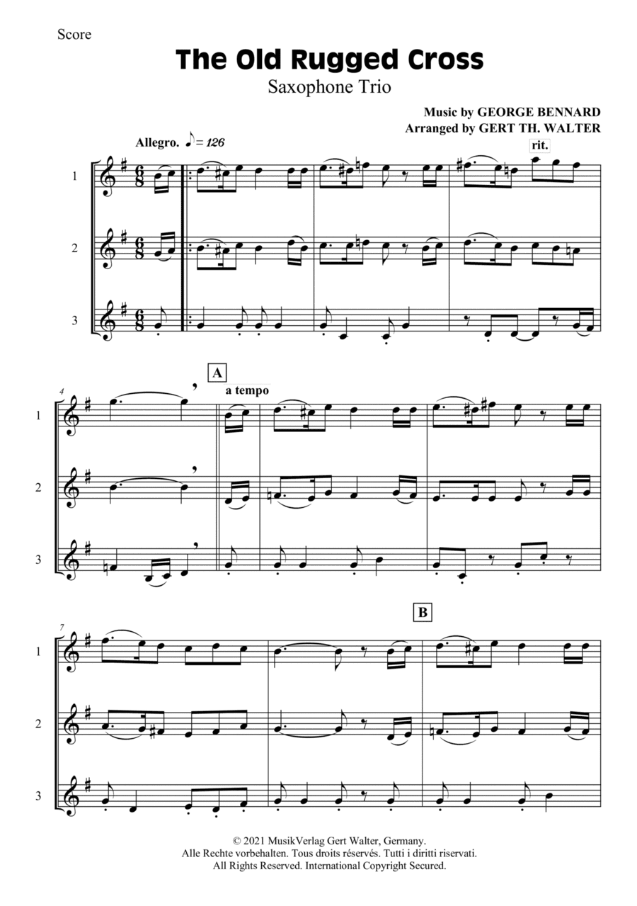 The Old Rugged Cross (arr. Gert Th. Walter)