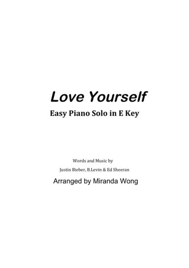 Love Yourself (arr. Miranda Wong)