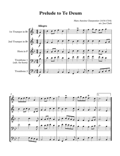 Prelude to Te Deum - Marc-Antoine Charpentier (1634-1704) arr. Jon Clark (arr. Jon Clark)