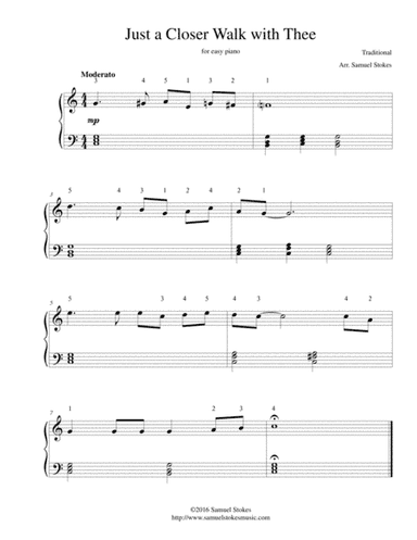 Just a Closer Walk with Thee - for easy piano (arr. Samuel Stokes)