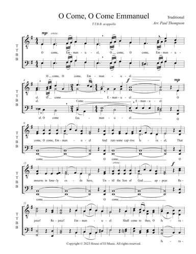 O Come, O Come Emmanuel (arr. Paul Thompson)