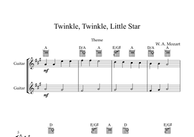 Twinkle, Twinkle, Little Star | For Guitar Duo (arr. Karen Gueiros)