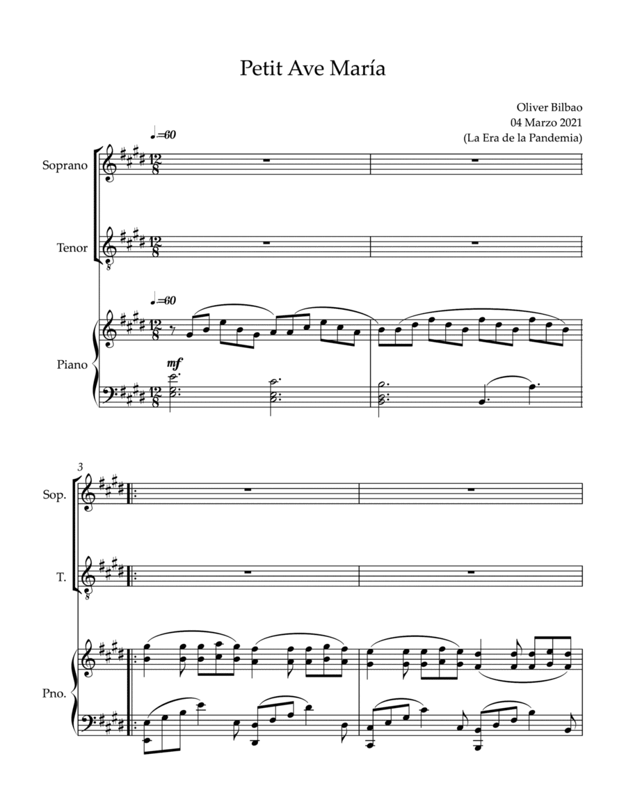 Petit Ave Maria for Soprano and Tenor