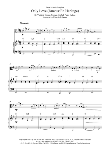 Only Love (l'amour En Heritage) (arr. Kaiserin Rebecca)