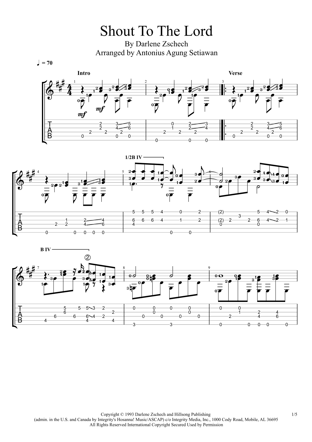 Shout To The Lord (arr. Antonius Agung Setiawan)