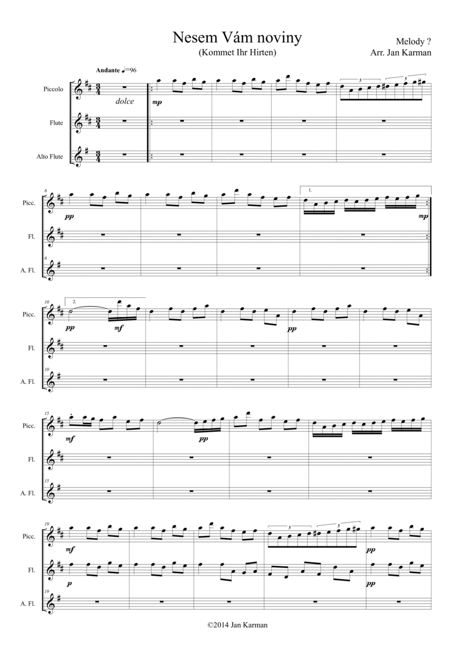 Arrangements on an old Chechian Christmas Carol (arr. Jan Karman)