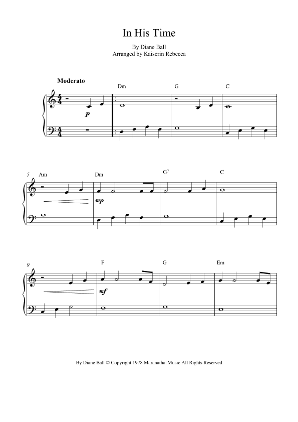 In His Time (arr. Kaiserin Rebecca)