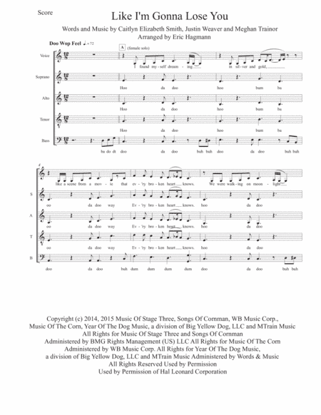 Like I'm Gonna Lose You (arr. Eric Hagmann)