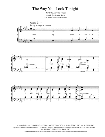 The Way You Look Tonight (arr. John Maclane Schirard)