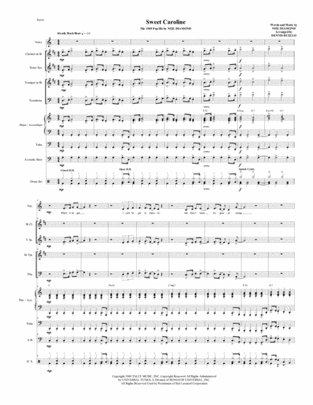 Sweet Caroline (arr. Dennis Ruello)