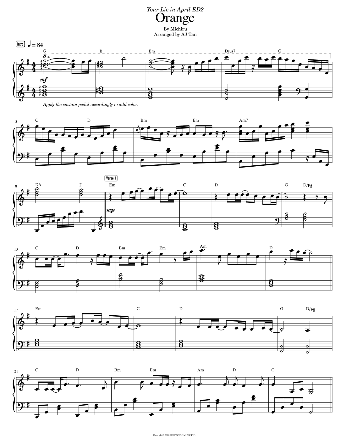 Orange 7!! (arr. AJ Tan)