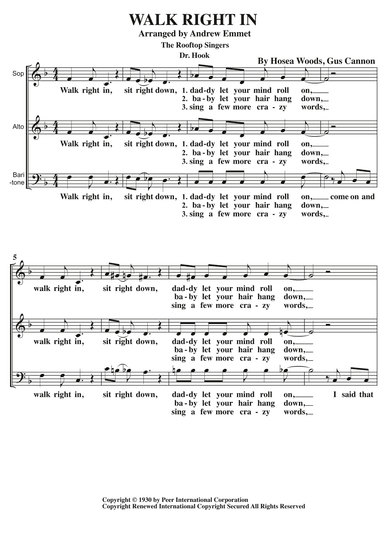 Walk Right In (arr. Andrew Emmet)