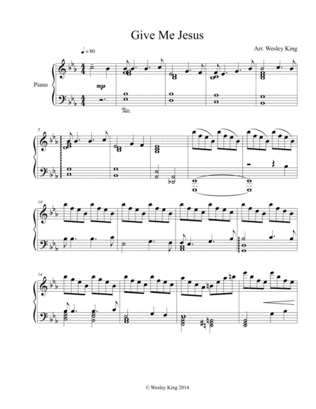 Give Me Jesus (arr. Wesley King)