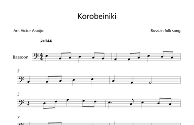Korobeiniki  (from Tetris) - Basson Lead Sheet (arr. Victor Araújo)