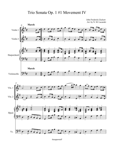 Trio Sonata Op. 1 #1 Movement 4 (arr. Nick Lacanski)