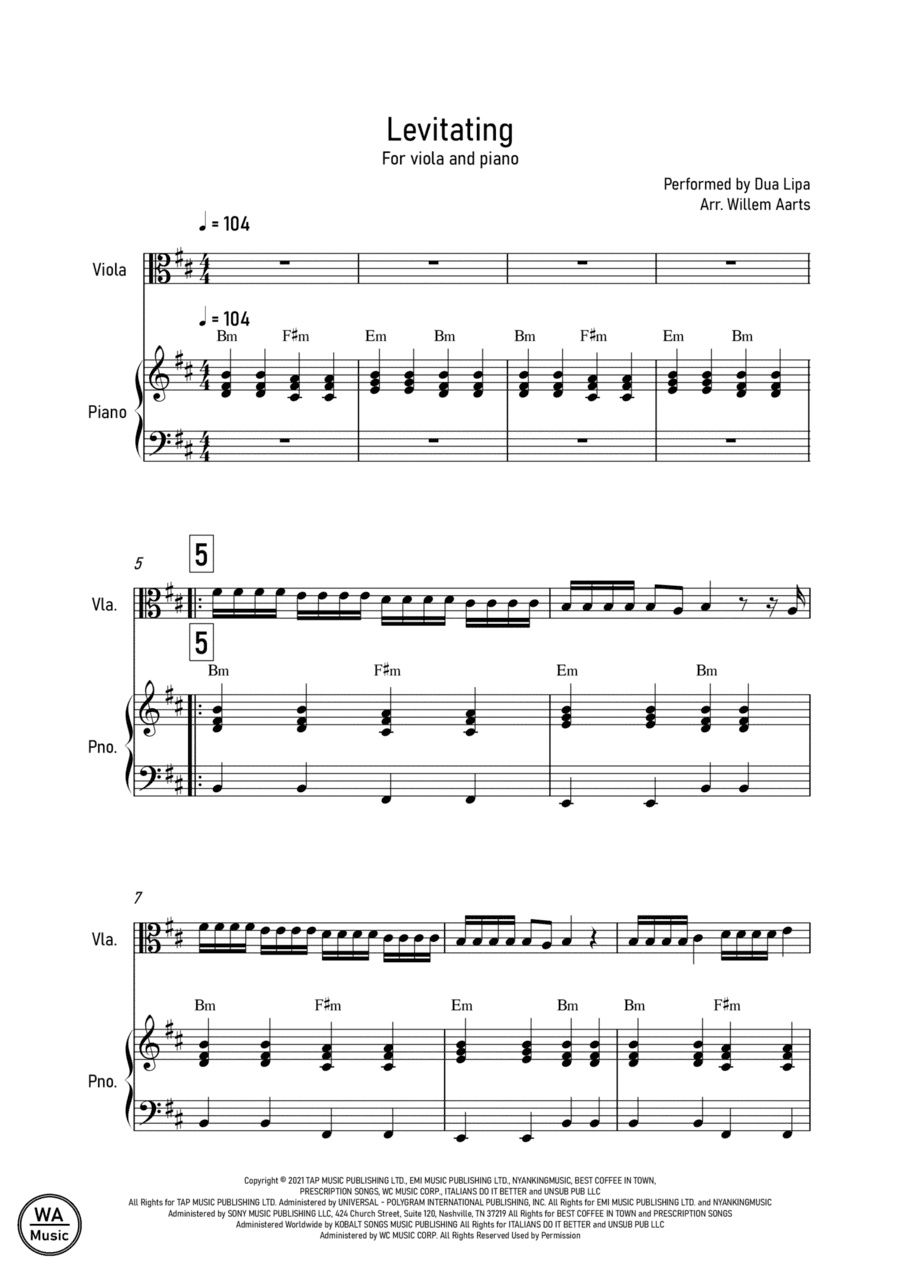 Levitating (arr. Willem Aarts)