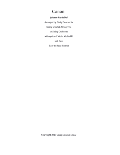 Canon (arr. Craig Duncan)