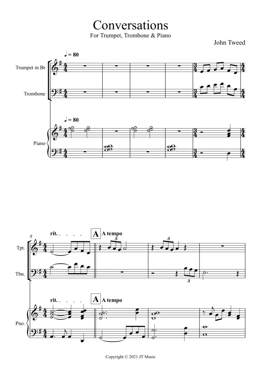 Conversations - Trumpet, Trombone and Piano