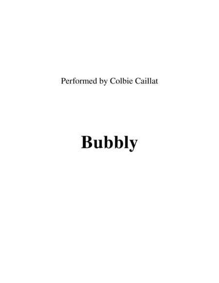Bubbly (arr. Ronn M)