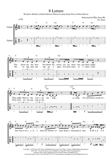 8 Letters (arr. Arr. MD)