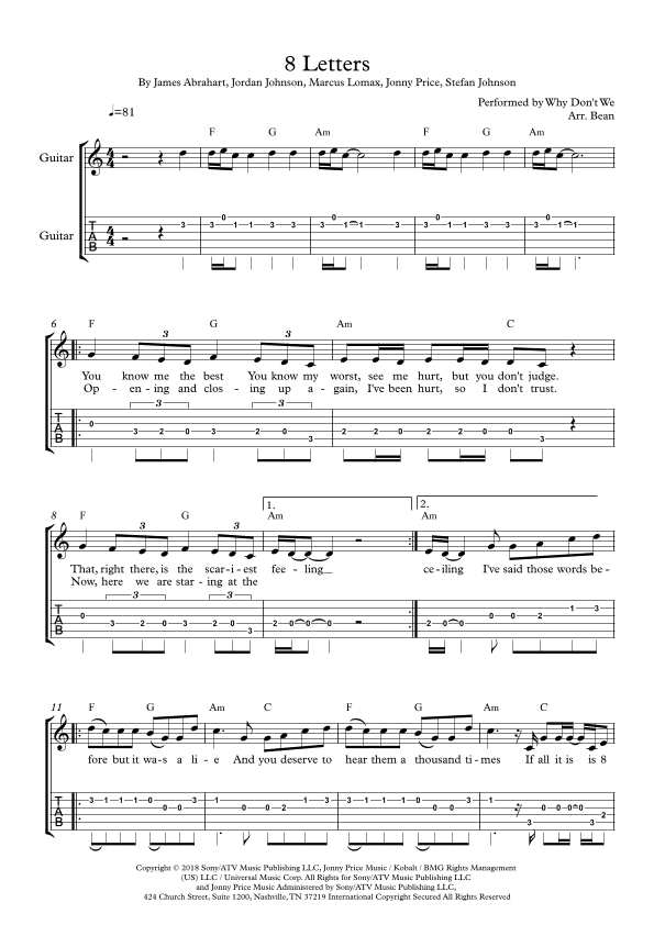 8 Letters (arr. Arr. MD)