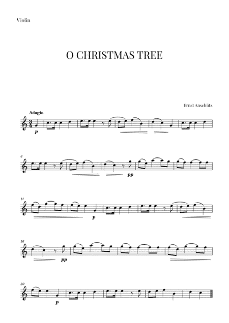 Mon Beau Sapin for Violin (arr. Cadenza Editions)