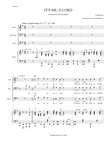 Standing in the Need of Prayer (It's Me, O Lord) (arr. Aaron Robinson)