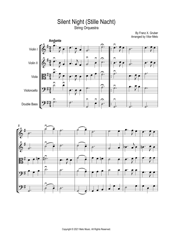 Silent Night (Stille Nacht) - String Orquestra (arr. Vitor Melo)