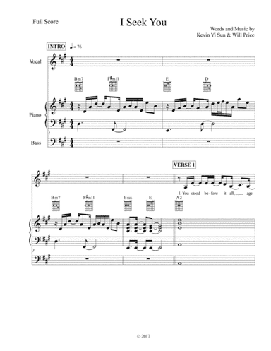 I Seek You - Full Score in A