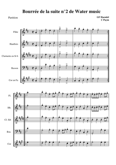 Haendel Bourrée from Water music - woodwind quintet (arr. Christophe Paym)