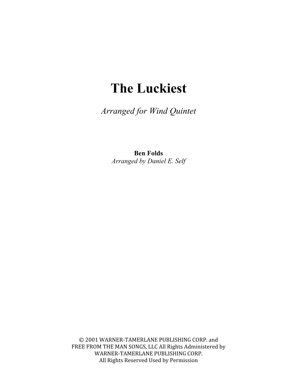 The Luckiest (arr. Daniel E. Self)