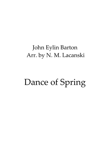 Dance of Spring (arr. Nick M Lacanski)