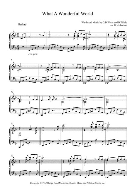 What A Wonderful World (arr. Daniel Nicholson)