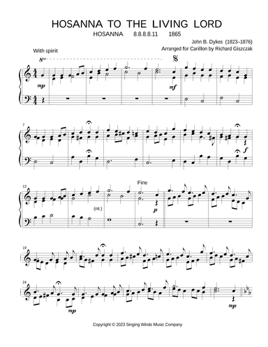 Hosanna to the Living Lord  (HOSANNA) (arr. Richard Giszczak)
