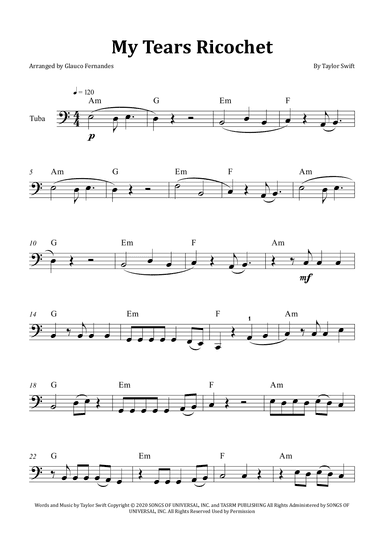 My Tears Ricochet (arr. Glauco Fernandes)