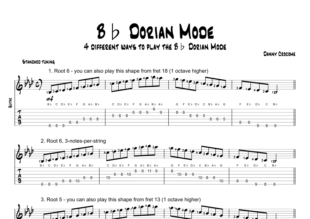 Bb Dorian Mode (4 Ways to Play)