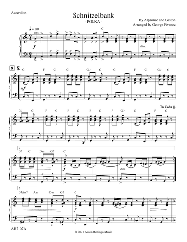 Schnitzelbank - Polka - For Solo Accordion (arr. George Ferencz)