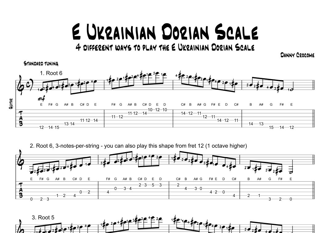 E Ukrainian Dorian Scale (4 Ways to Play)