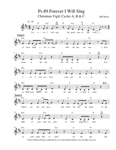 Psalm 89:  Forever I Will Sing