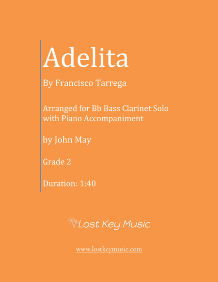 Adelita-Bb Bass Clarinet Solo (Optional Piano Accompaniment) (arr. John May)