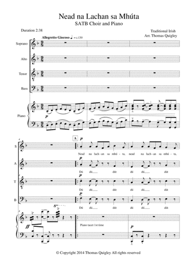 Nead na Lachan sa Mhúta (arr. Thomas Quigley)