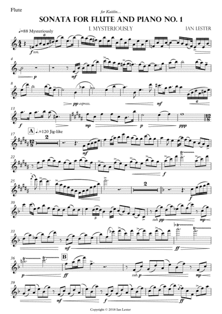 Sonata for Flute No. 1 (Flute Part Only)